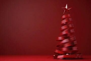 Red Christmas Tree with Star