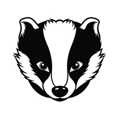 vector illustration of a baby european badger face © taslima