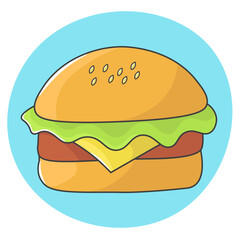 vector illustration of burger or hamburger