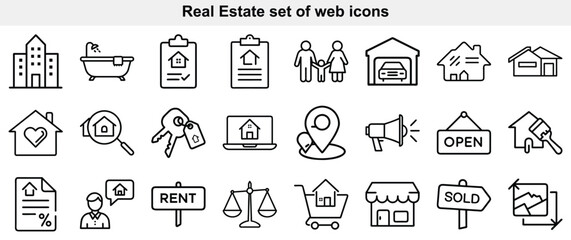 Real Estate Web Icon Set