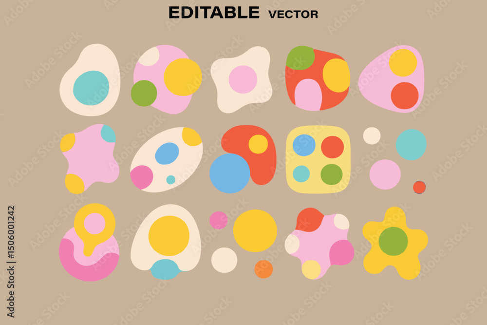 Poster abstract shapes and colors vector pattern modern geometric background editable and scalable design