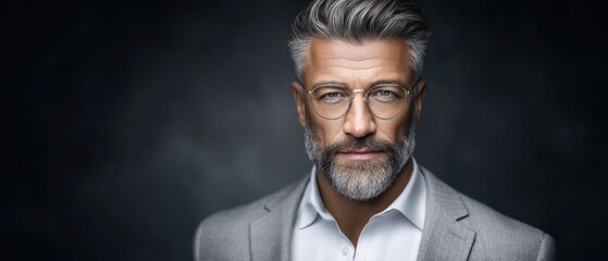 Editorial portrait of a market strategist analyzing financial analytics