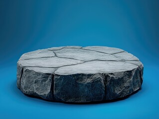 Rock On Blue Surface