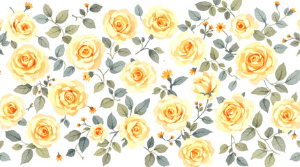 Seamless pattern with yellow flowers, Seamless pattern watercolor background pattern yellow rose 