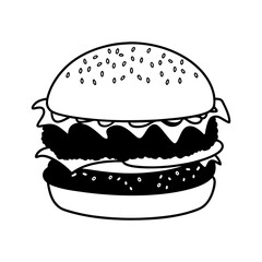create a burger vector art silhouette