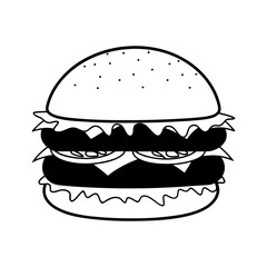 Obraz premium create a burger vector art silhouette