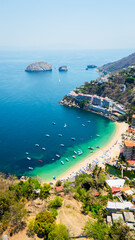 Turquoise water beach on the mexican coast of the pacific ocean, puerto vallarta, jalisco