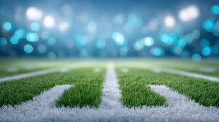 Naklejka premium Dreamy minimalism a groundlevel view of a pristine football field