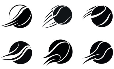  Abstract Tennis Ball Logos in a Sporty Style