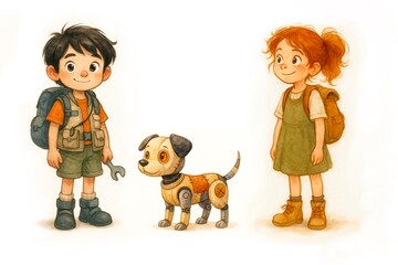 girl and dog