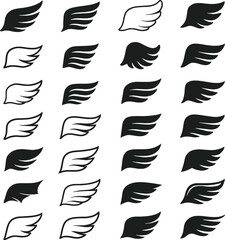 Obraz premium Seamless feather pattern with bird silhouettes in a decorative vector design
