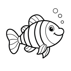 cute cartoon clownfish coloring page ocean