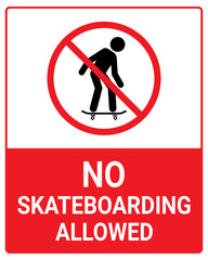 No Skateboarding Allowed Sign