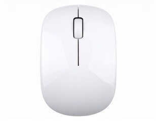Minimal Wireless Mouse, Transparent PNG_Smooth surface and click details isolated