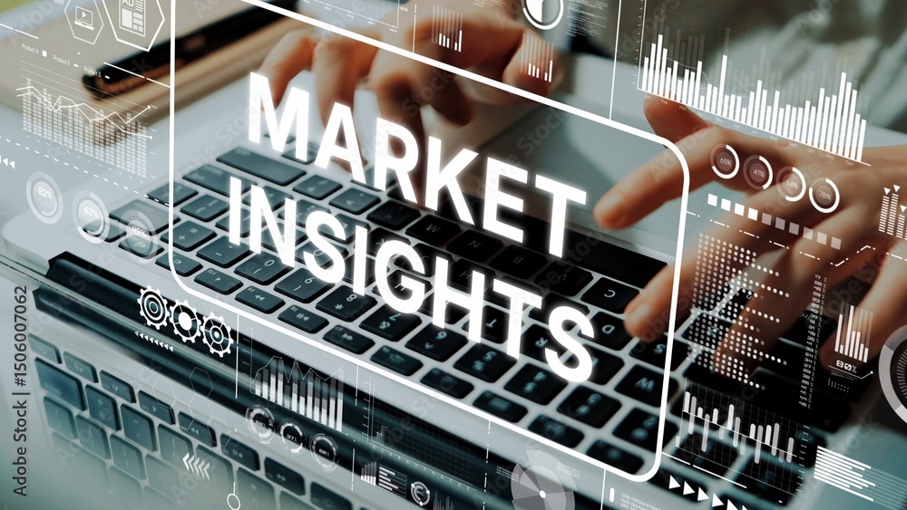 Poster market insights analysis with data visualization techniques and business strategy concepts. asymptot