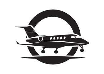 Fototapeta premium Private Jet Silhouette Vector, Private Jet Icon