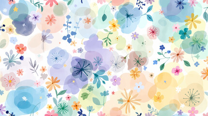 Colorful watercolor flowers background
