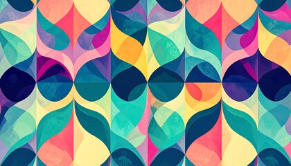 Vibrant Abstract Geometric Pattern Colorful Retro Design