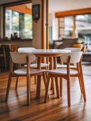 Table and chairs in room