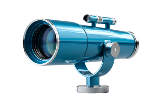 Stylish blue telescope with chrome accents for outdoor exploration