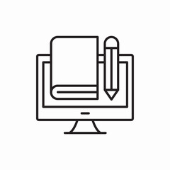 monitor online education icon vector sign