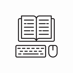 mouse keyboard book icon sign vector