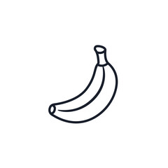 Banana Icon Vector Symbol. Tropical Fruit Design Isolated on White Background