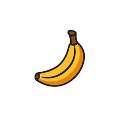 Banana Icon Vector Symbol. Tropical Fruit Design Isolated on White Background