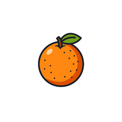 Orange Icon Vector Symbol. Citrus Fruit Minimalist Design Isolated on White Background