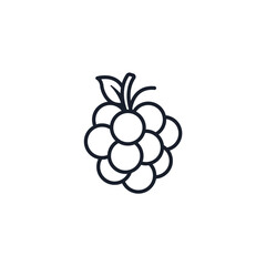 Grapes Icon Vector Illustration. Wine Fruit Symbol for Healthy Branding, Vineyard, and Packaging Design