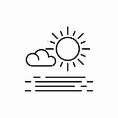 sun cloud weather sea icon sign vector