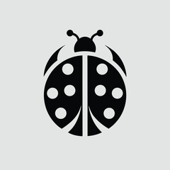 Obraz premium black and white vector illustration of a ladybug