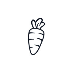 Carrot Icon Vector Illustration. Healthy Vegetable Symbol for Organic Branding, Nutrition, and Farm-Fresh Designs