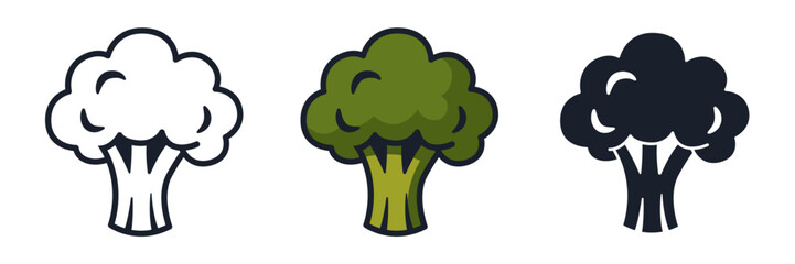 Broccoli Icon Vector Illustration. Healthy Superfood Symbol for Organic Branding, Nutrition, and Vegan Designs
