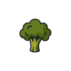 Broccoli Icon Vector Illustration. Healthy Superfood Symbol for Organic Branding, Nutrition, and Vegan Designs