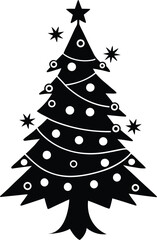 Floating Ornaments on String Light Christmas Tree