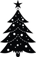 Silhouette Style Christmas Tree with Hanging Decor