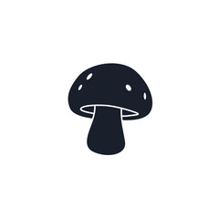 Mushroom Icon Vector Illustration. Organic Fungi Symbol for Nature Branding, Healthy Food, and Forest Designs
