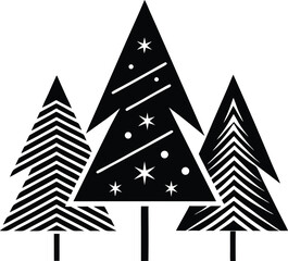 Abstract Minimalist Christmas Tree Icon Collection