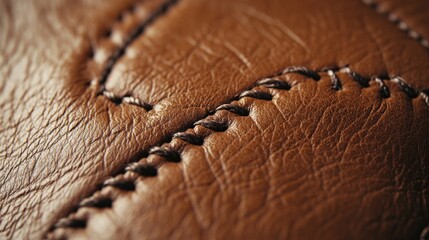 Brown Leather Surface Close Up
