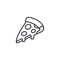 Pizza Slice Icon Vector Illustration. Italian Fast Food Symbol for Restaurant Branding and Appetizing Designs