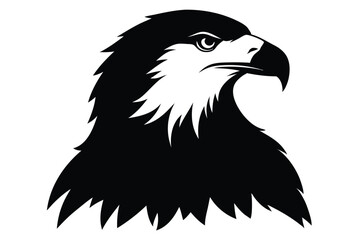 eagle head,black and white illustration,minimalist art,detailed drawing,vector graphic
