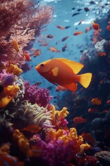 Obraz premium Orange Fish in Coral Reef
