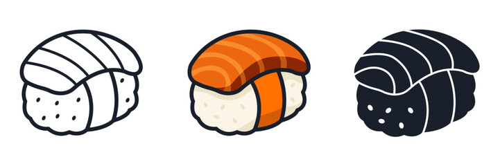 Sushi Icon Vector Illustration. Japanese Cuisine Symbol for Restaurant Branding and Healthy Food Designs