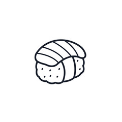 Sushi Icon Vector Illustration. Japanese Cuisine Symbol for Restaurant Branding and Healthy Food Designs