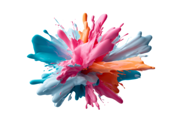 Colorful paint splash creating dynamic visual impact in the air