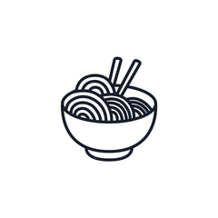 Ramen Icon Vector Illustration. Japanese Noodle Soup Symbol for Restaurant Branding and Asian Cuisine Designs
