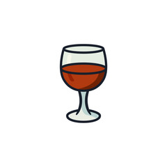 Wine Glass Icon Vector Illustration.  Elegant Drinkware Symbol for Vineyard Branding and Luxury Event Designs