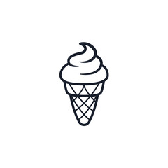Ice Cream Cone Icon Vector Illustration. Sweet Treat Symbol for Summer Branding and Dessert Shop Designs
