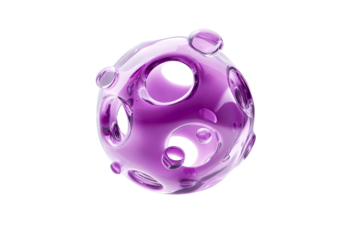 Colorful purple transparent orb with circular cutouts